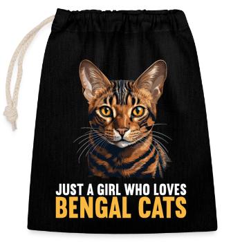 Bengal Cat Bengalkatze - Verschließbarer Geschenkbeutel aus Baumwolle (25x30cm) - Schwarz - Vorne
