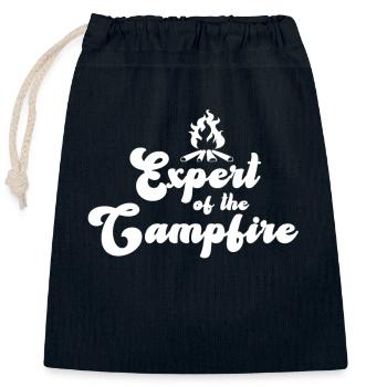 Experte für Camping-Experten am Lagerfeuer - Verschließbarer Geschenkbeutel aus Baumwolle (25x30cm) - Navy - Vorne