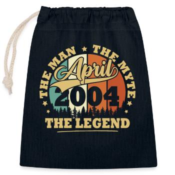 Vintage April 2004 20 Year Anniversary Gift - Closable cotton gift bag (25x30cm) - navy - Front