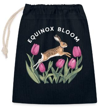 Ostara Eostre Equinox Witch Pagan Goddess Rituals - Closable cotton gift bag (25x30cm) - navy - Front