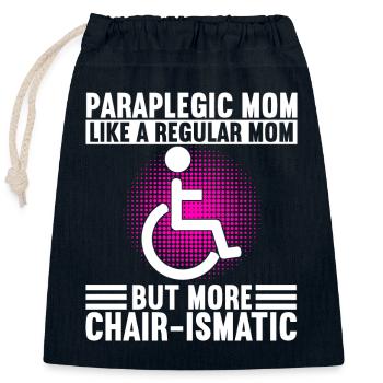 Wheelchair users Wheelchair - Closable cotton gift bag (25x30cm) - navy - Front