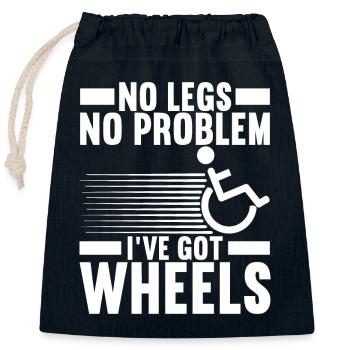 Wheelchair users Wheelchair - Closable cotton gift bag (25x30cm) - navy - Front