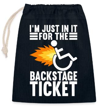 Wheelchair users Wheelchair - Closable cotton gift bag (25x30cm) - navy - Front