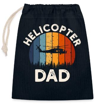 Hélicoptère Papa Coucher De Soleil Père Amour - Sac cadeau en coton avec cordon (25 x 30 cm) - bleu marine - Devant