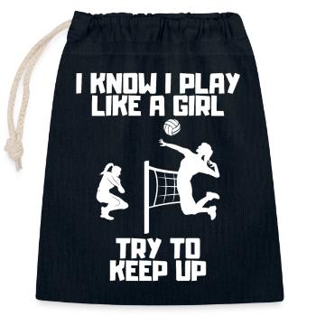 Volleyball Gift Volleyball Player Beach Volleyball - Closable cotton gift bag (25x30cm) - navy - Front