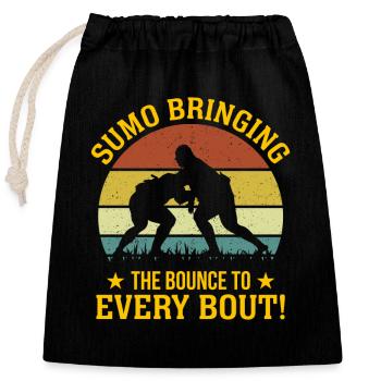 Sumo Bringing the bounce to every bout! - Closable cotton gift bag (25x30cm) - black - Front