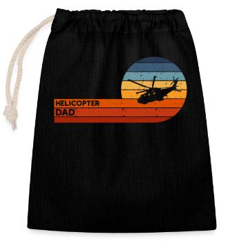 Hélicoptère Papa Coucher De Soleil Père Amour - Sac cadeau en coton avec cordon (25 x 30 cm) - noir - Devant