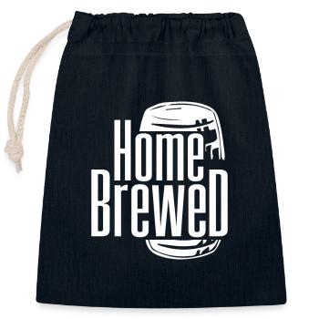 Home Brewed - Proud Wine Beer Master Brewer Craft - Closable cotton gift bag (25x30cm) - navy - Front