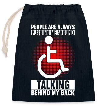 Wheelchair users Wheelchair - Closable cotton gift bag (25x30cm) - navy - Front