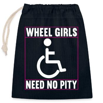 Wheelchair users Wheelchair - Closable cotton gift bag (25x30cm) - navy - Front