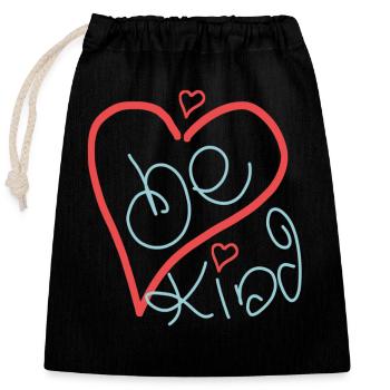 Be Kind - Closable cotton gift bag (25x30cm) - black - Front