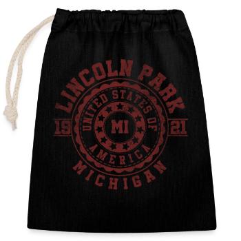 Lincoln MI | Michigan Travel & Souvenir Gift - Closable cotton gift bag (25x30cm) - black - Front