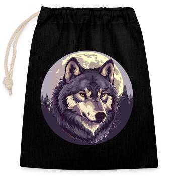 Sang de loup - Sac cadeau en coton avec cordon (25 x 30 cm) - noir - Devant