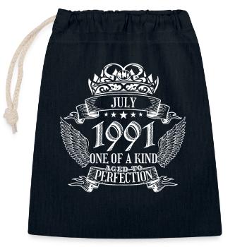 Unique en son genre juillet 1991 anniversaire - Sac cadeau en coton avec cordon (25 x 30 cm) - bleu marine - Devant