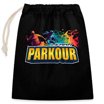 Parkour Apprendre le Parkour Freerunning Sport Extrême - Sac cadeau en coton avec cordon (25 x 30 cm) - noir - Devant
