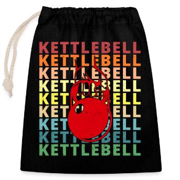 Barbell Hantel Kettlebell Gym Sport Muskeln - Verschließbarer Geschenkbeutel aus Baumwolle (25x30cm) - Schwarz - Vorne