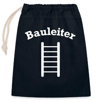 Bauleiter Outfit Handwerker - Verschließbarer Geschenkbeutel aus Baumwolle (25x30cm) - Navy - Vorne