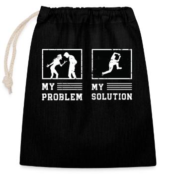 Amateur de parkour Mon problème Mon pictogramme Papa Maman - Sac cadeau en coton avec cordon (25 x 30 cm) - noir - Devant