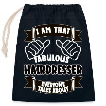 Friseur Lustiger Spruch Geschenk - Verschließbarer Geschenkbeutel aus Baumwolle (25x30cm) - Navy - Vorne
