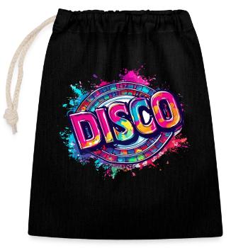 Design disco super cool - Sac cadeau en coton avec cordon (25 x 30 cm) - noir - Devant