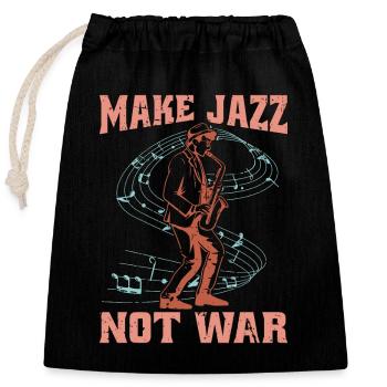 La musique jazz fait du jazz, pas de la guerre, un amateur de musique de saxophone - Sac cadeau en coton avec cordon (25 x 30 cm) - noir - Devant