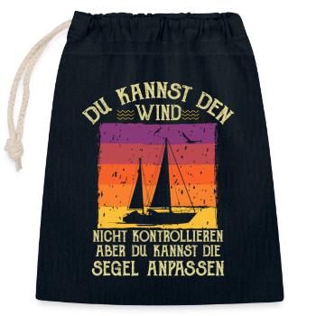 Tu ne peux pas contrôler le vent Sailor - Sac cadeau en coton avec cordon (25 x 30 cm) - bleu marine - Devant