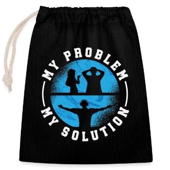 Disc Jockey My Problem My Solution Pictogram Dad - Verschließbarer Geschenkbeutel aus Baumwolle (25x30cm) - Schwarz - Vorne