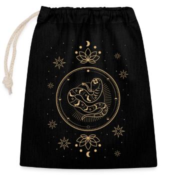 Modèle de mysticisme de Serpent céleste - Sac cadeau en coton avec cordon (25 x 30 cm) - noir - Devant