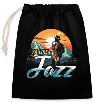Musique Jazz Ya Like Musicien De Jazz Amateur De Musique Jazz - Sac cadeau en coton avec cordon (25 x 30 cm) - noir - Devant