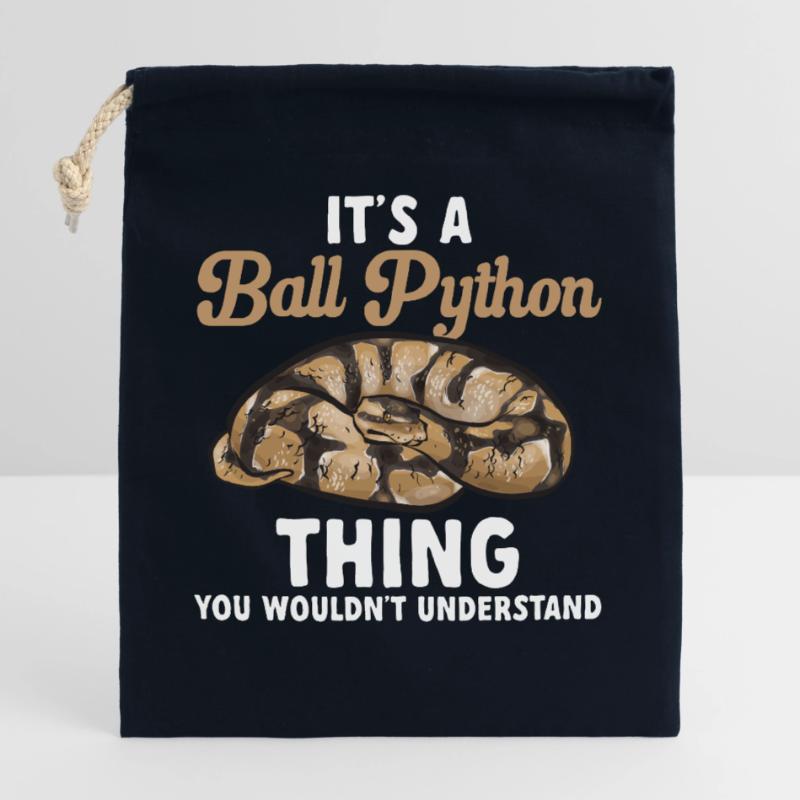 Python royal Serpent Roi Python Sac cadeau en coton avec cordon (25 x 30 cm)