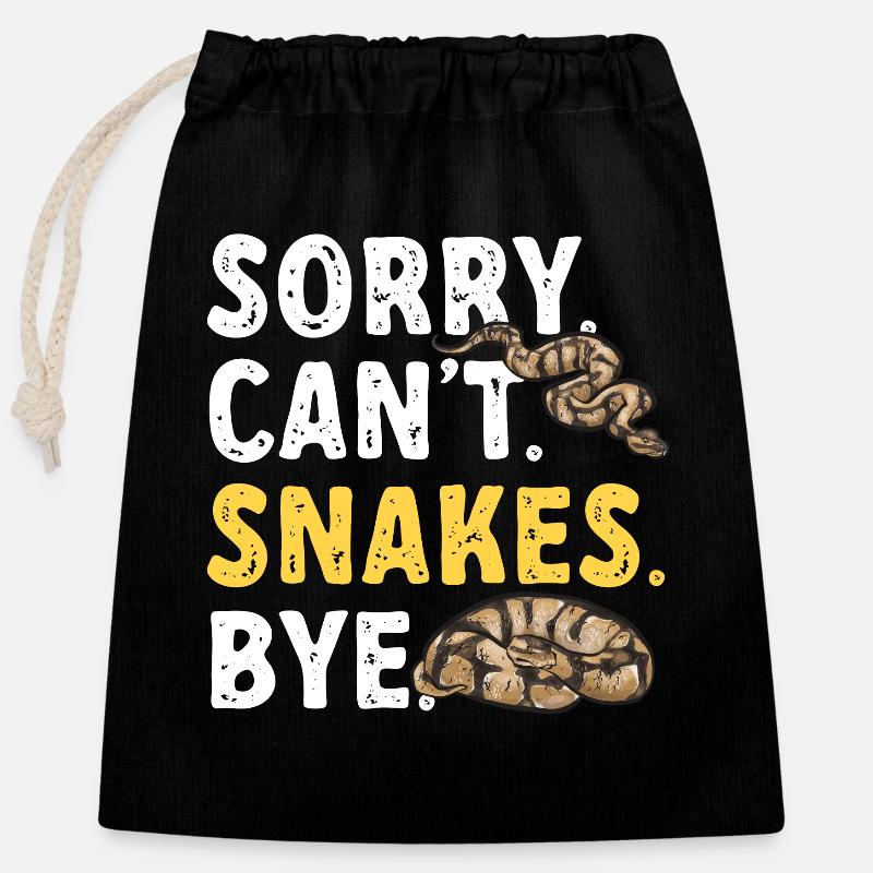 Ball Python Snake King Python - Closable cotton gift bag (25x30cm) - black
