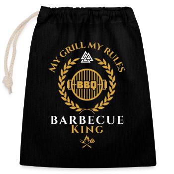 BBQ-Barbecue King-My Grill Mes règles - Sac cadeau en coton avec cordon (25 x 30 cm) - noir - Devant