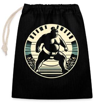 Sumo - Verschließbarer Geschenkbeutel aus Baumwolle (25x30cm) - Schwarz - Vorne