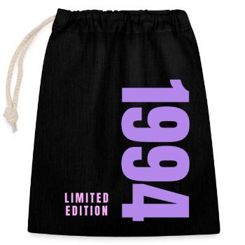 30th Birthday - Closable cotton gift bag (25x30cm) - black - Front