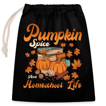 Pumpkin Spice And Homeschool Life - Closable cotton gift bag (25x30cm) - black - Front