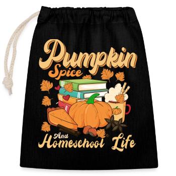 Pumpkin Spice And Homeschool Life - Closable cotton gift bag (25x30cm) - black - Front