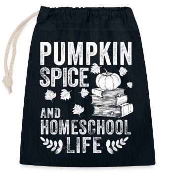 Pumpkin Spice And Homeschool Life - Closable cotton gift bag (25x30cm) - navy - Front