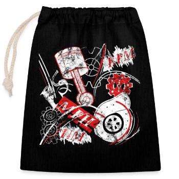 Passionnés de voitures, mécaniciens, mécatroniciens Automobile - Sac cadeau en coton avec cordon (25 x 30 cm) - noir - Devant