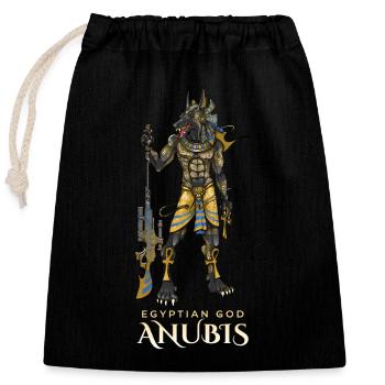 Egyptian god Anubis - Closable cotton gift bag (25x30cm) - black - Front