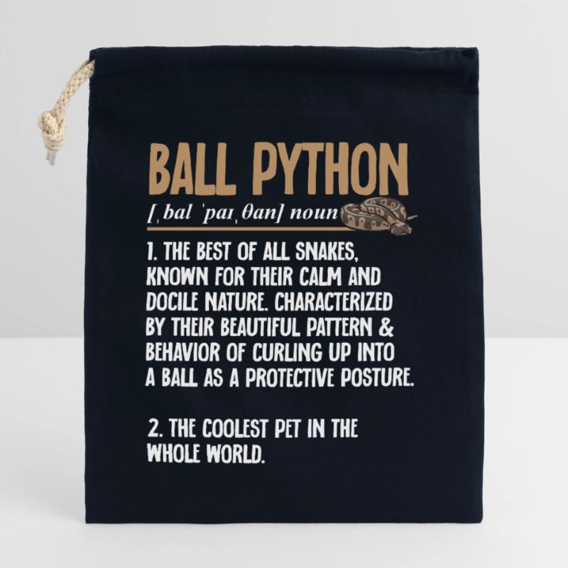 Ball Python Snake King Python Sac cadeau en coton avec cordon (25 x 30 cm)