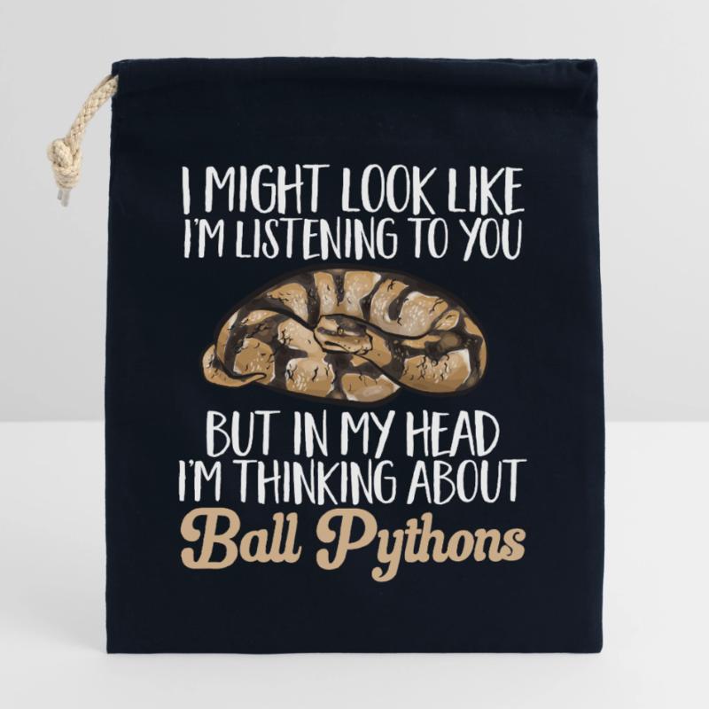 Ball Python Snake King Python Sac cadeau en coton avec cordon (25 x 30 cm)