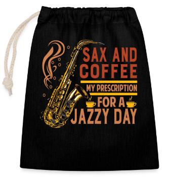 Saxophoniste, groupe, musique, musicien, tenue - Sac cadeau en coton avec cordon (25 x 30 cm) - noir - Devant