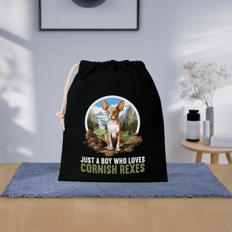 Cornish Rex Kitten Cornish Rex Cat Closable cotton gift bag (25x30cm)