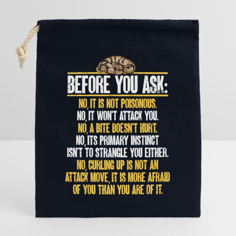 Ball Python Snake King Python Closable cotton gift bag (25x30cm)