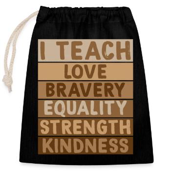 Black History Month Lehrer - Verschließbarer Geschenkbeutel aus Baumwolle (25x30cm) - Schwarz - Vorne