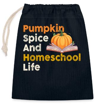 Pumpkin Spice And Homeschool Life - Closable cotton gift bag (25x30cm) - navy - Front