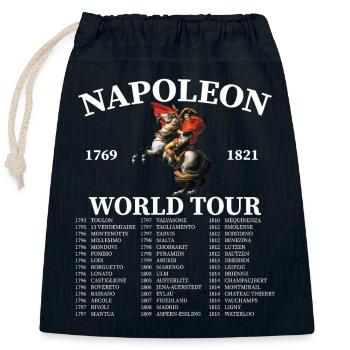 Napoleon Weltreise - Verschließbarer Geschenkbeutel aus Baumwolle (25x30cm) - Navy - Vorne