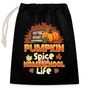 Pumpkin Spice And Homeschool Life - Closable cotton gift bag (25x30cm) - black - Front