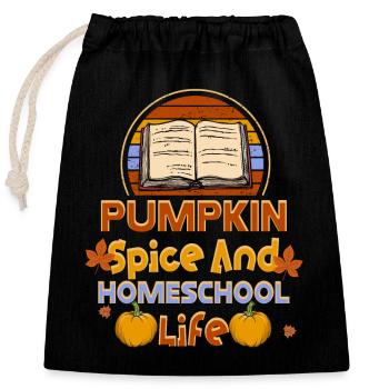 Pumpkin Spice And Homeschool Life - Closable cotton gift bag (25x30cm) - black - Front