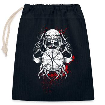 Pagan Roots, Aegishjalmur, Helm of Awe - Closable cotton gift bag (25x30cm) - navy - Front